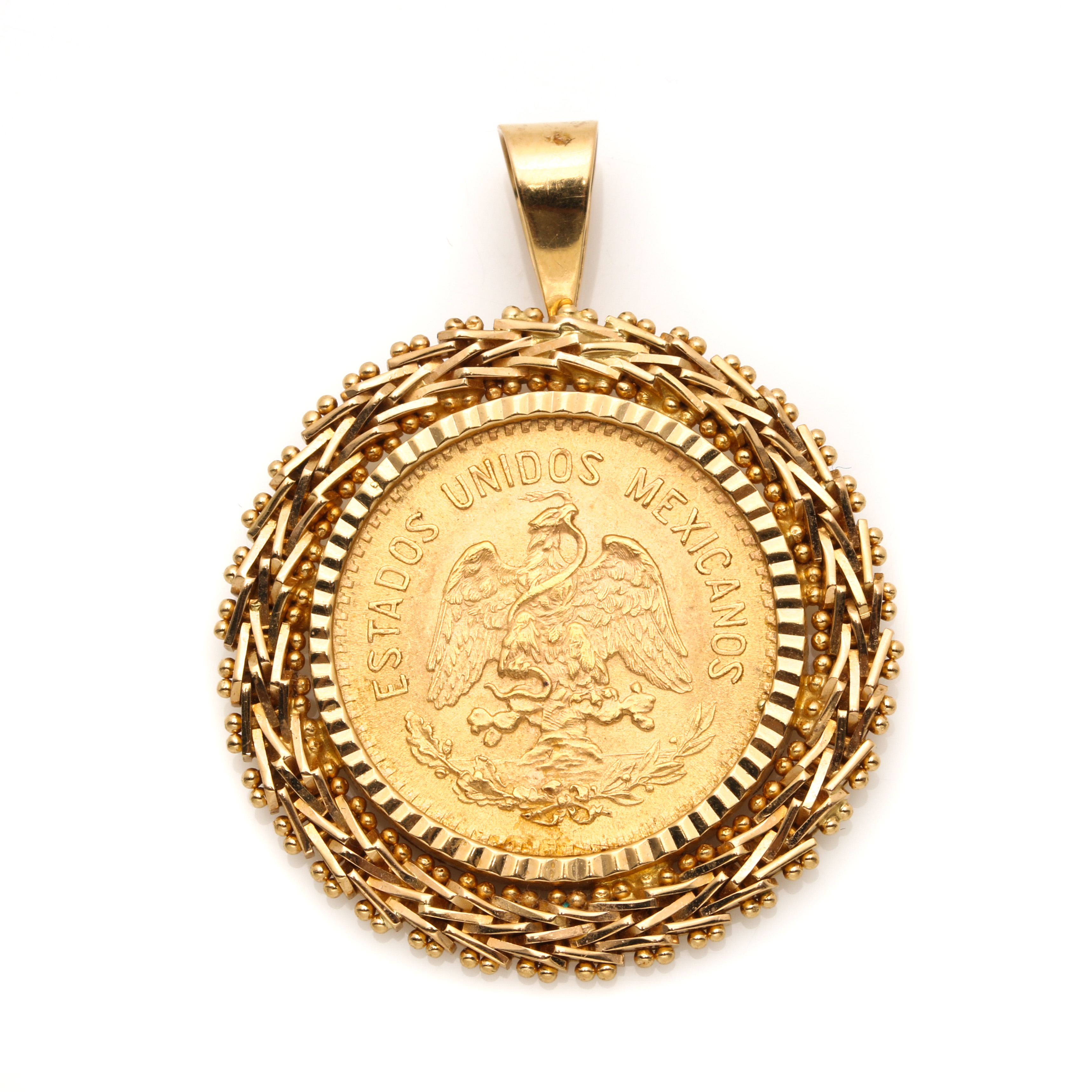 1959 Mexican 10 Peso Gold Coin Pendant