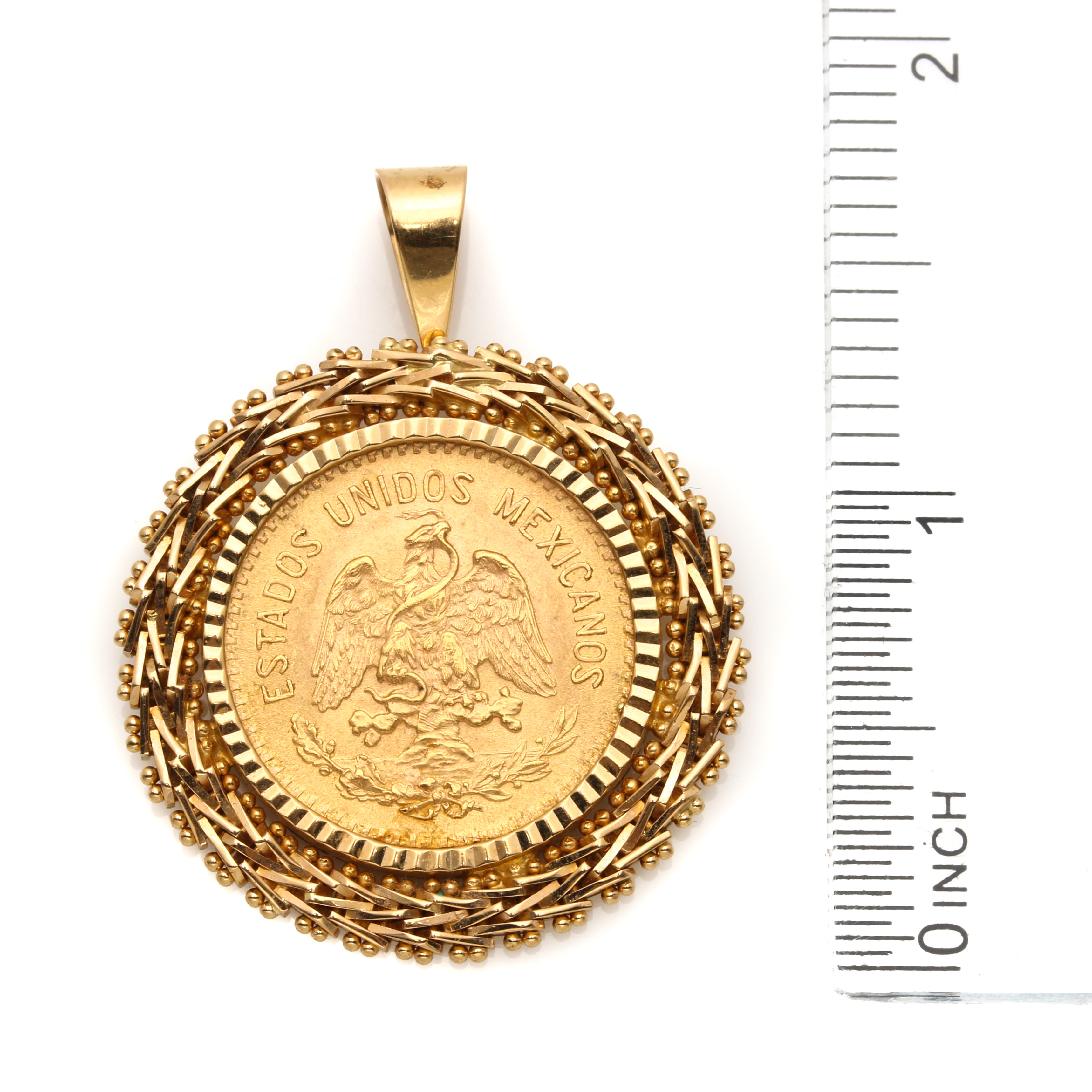 1959 Mexican 10 Peso Gold Coin Pendant