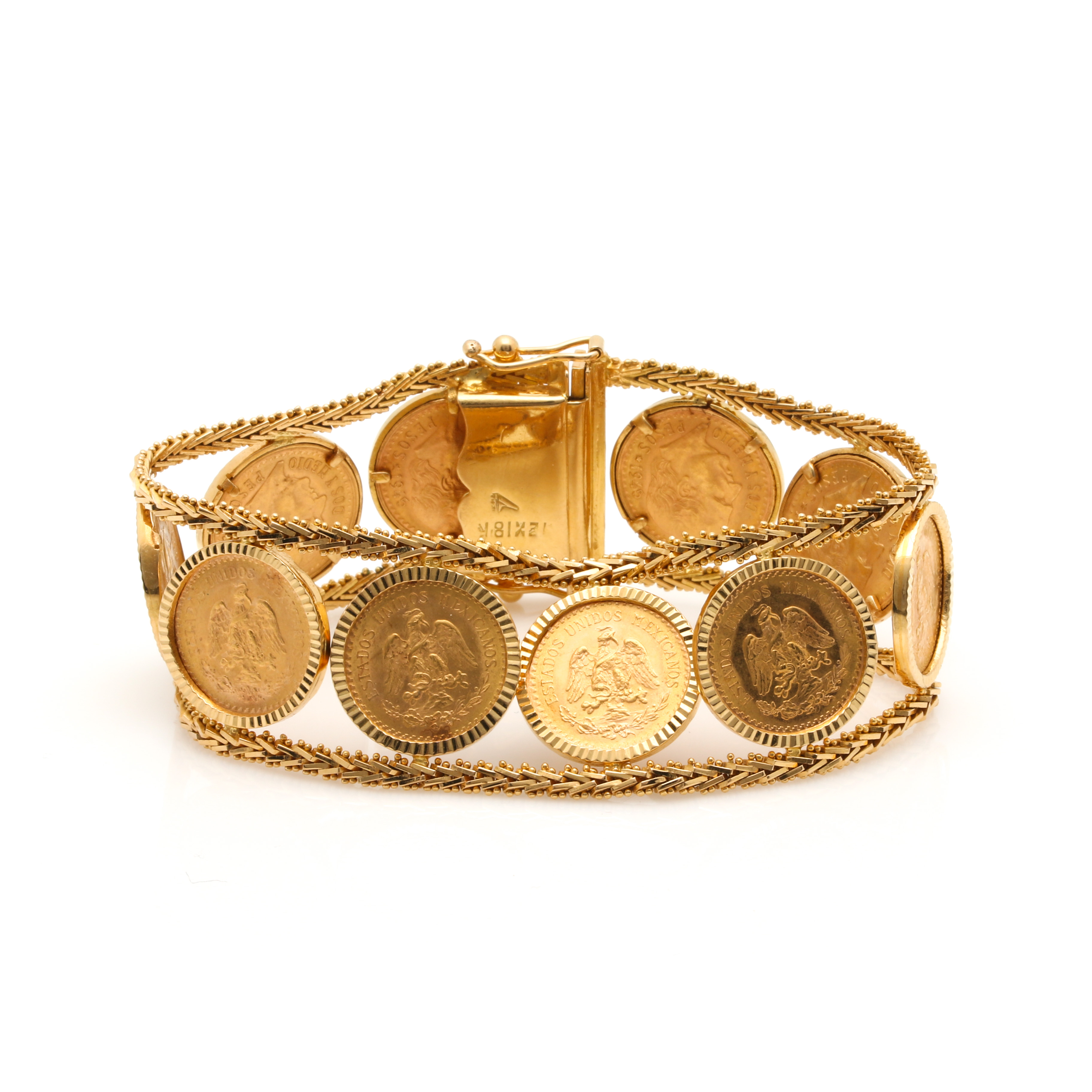 1945 Mexican 2.5 Peso Gold Coin Restrike Bracelet