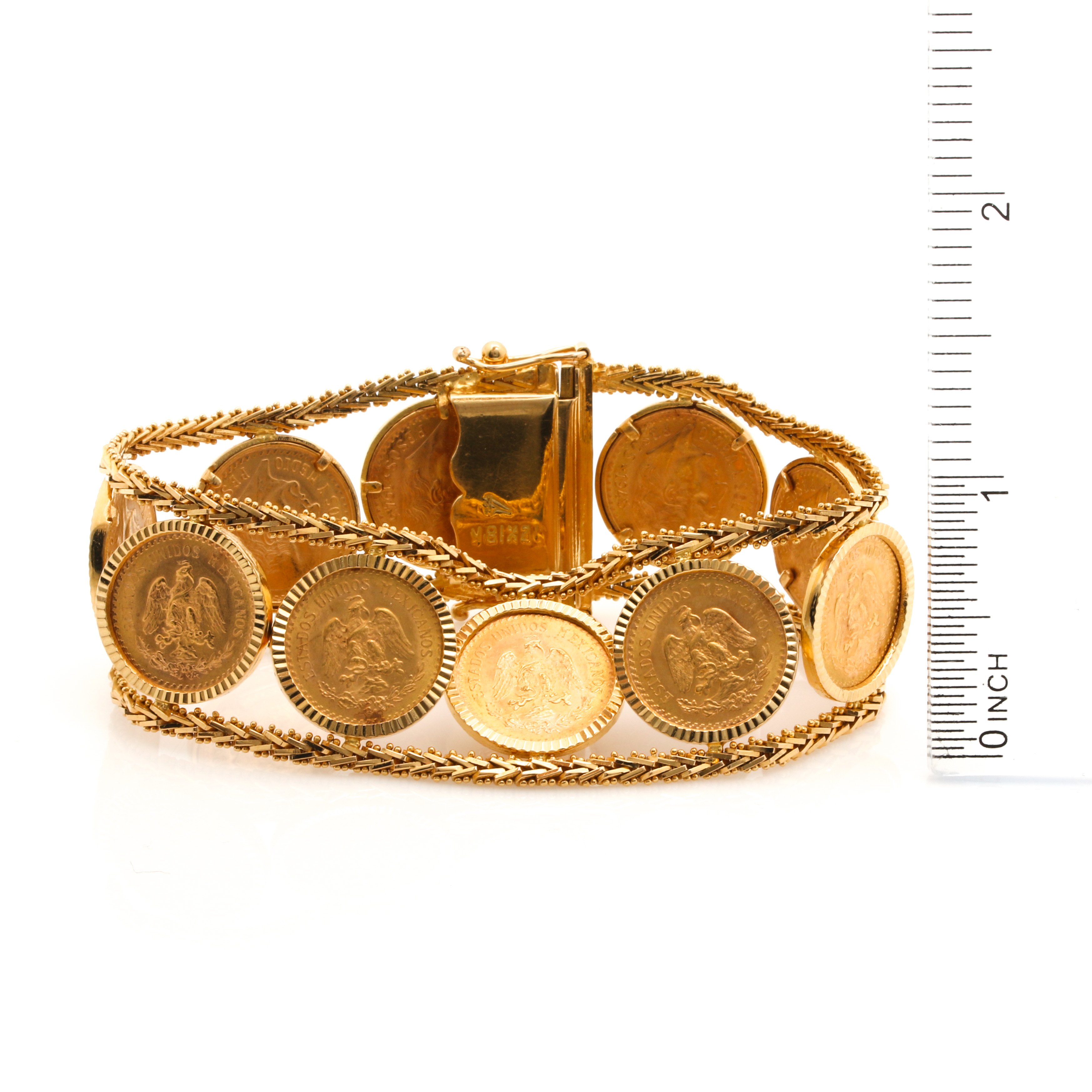 1945 Mexican 2.5 Peso Gold Coin Restrike Bracelet