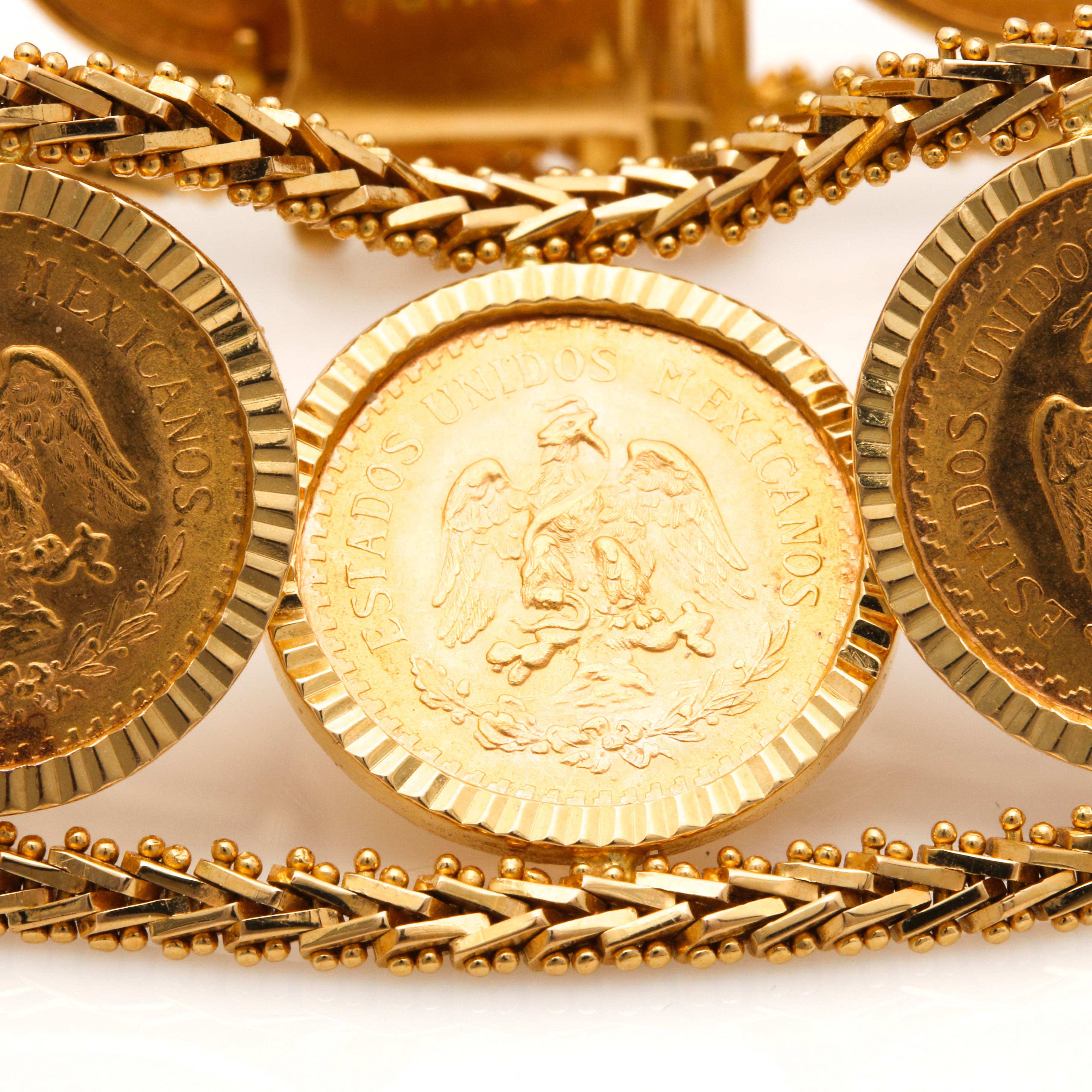 1945 Mexican 2.5 Peso Gold Coin Restrike Bracelet