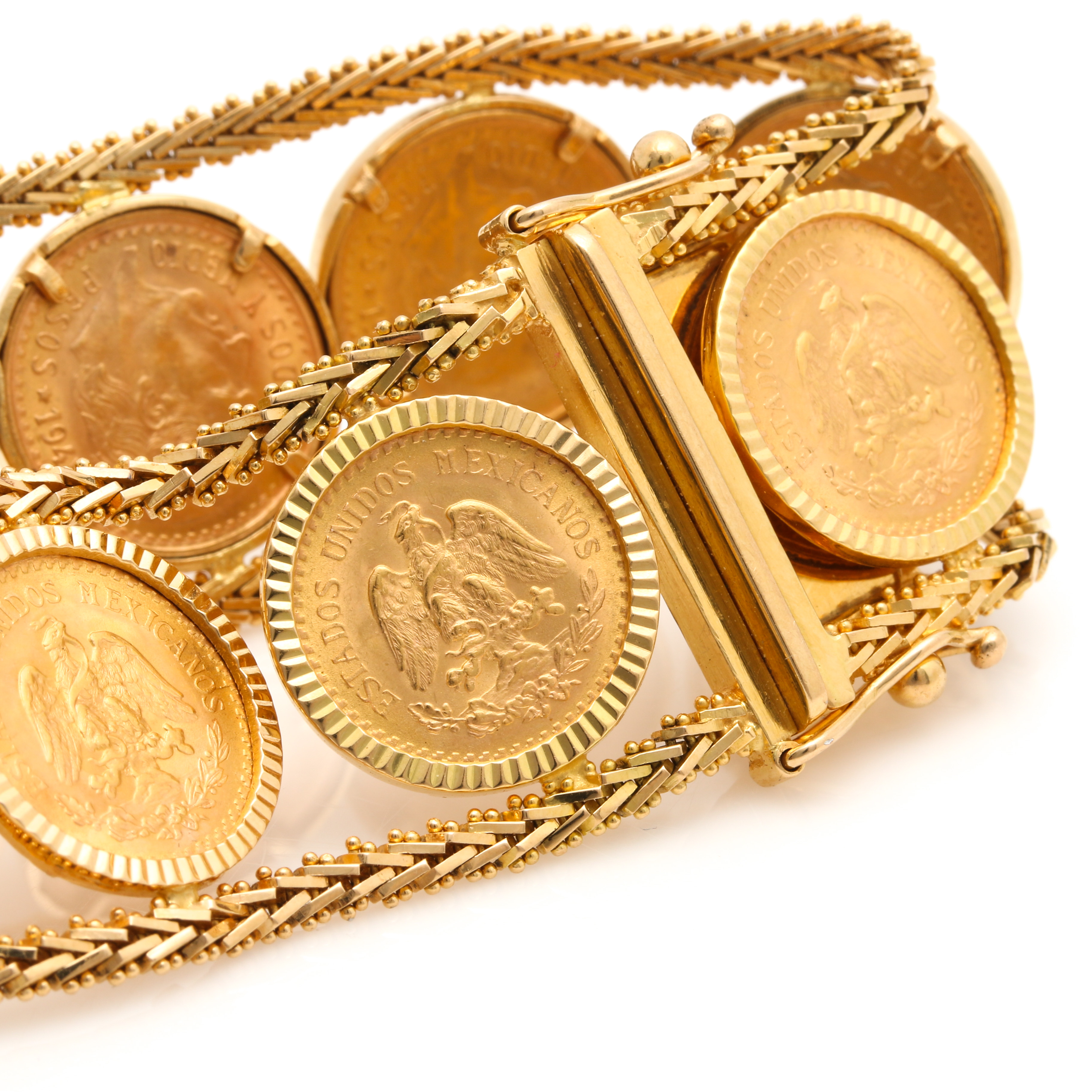 1945 Mexican 2.5 Peso Gold Coin Restrike Bracelet