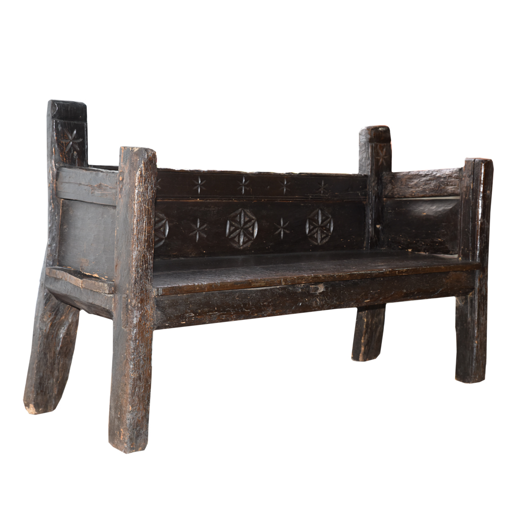 Antique Primitive Church Pew