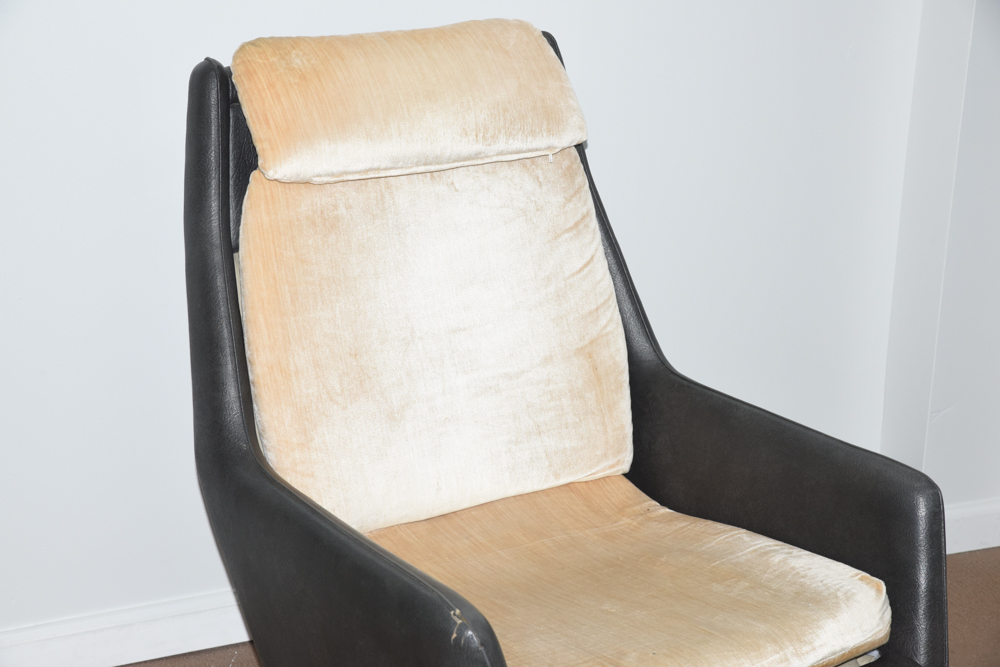 Danish Modern Armchair with Velvet Cushions