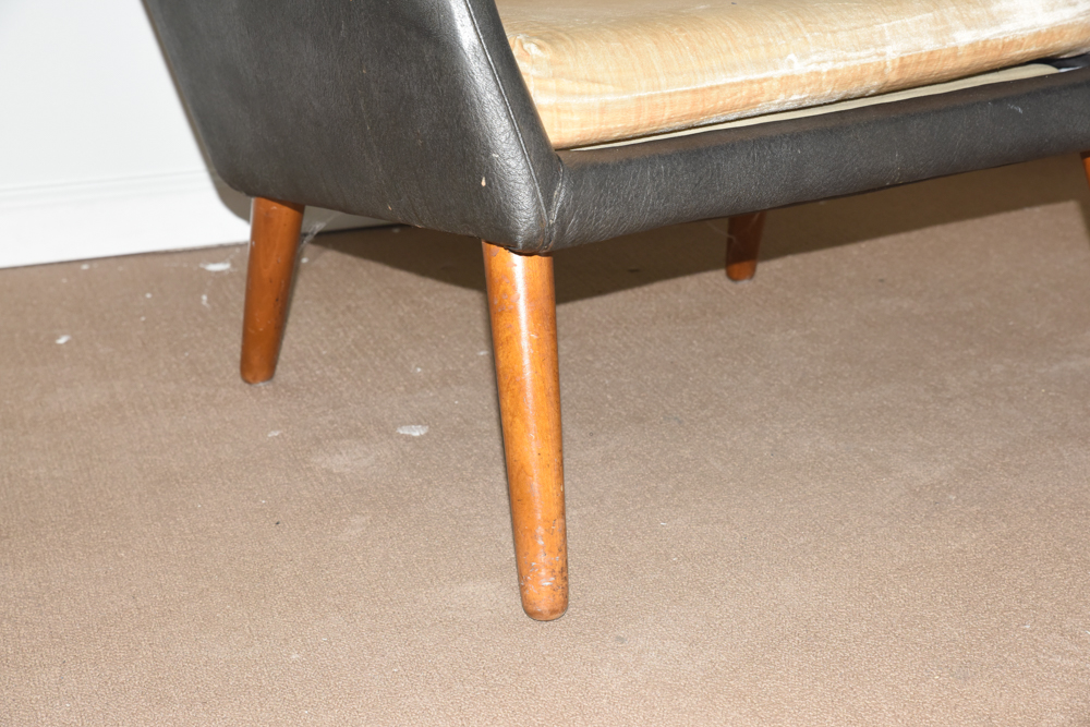 Danish Modern Armchair with Velvet Cushions