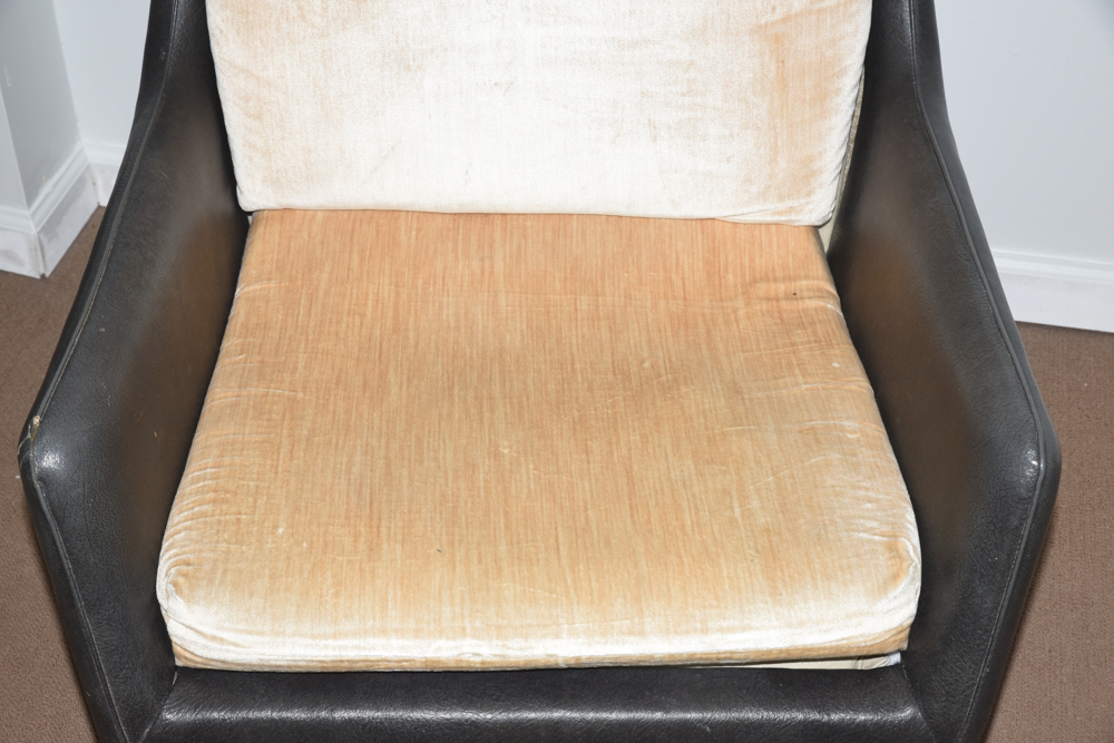 Danish Modern Armchair with Velvet Cushions