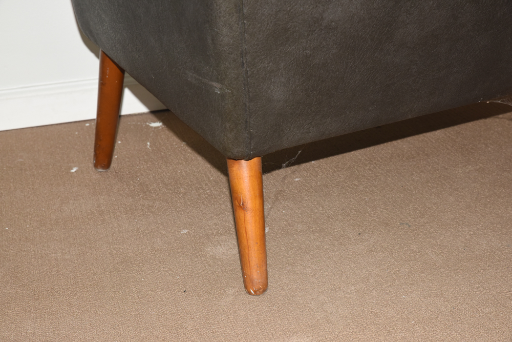 Danish Modern Armchair with Velvet Cushions