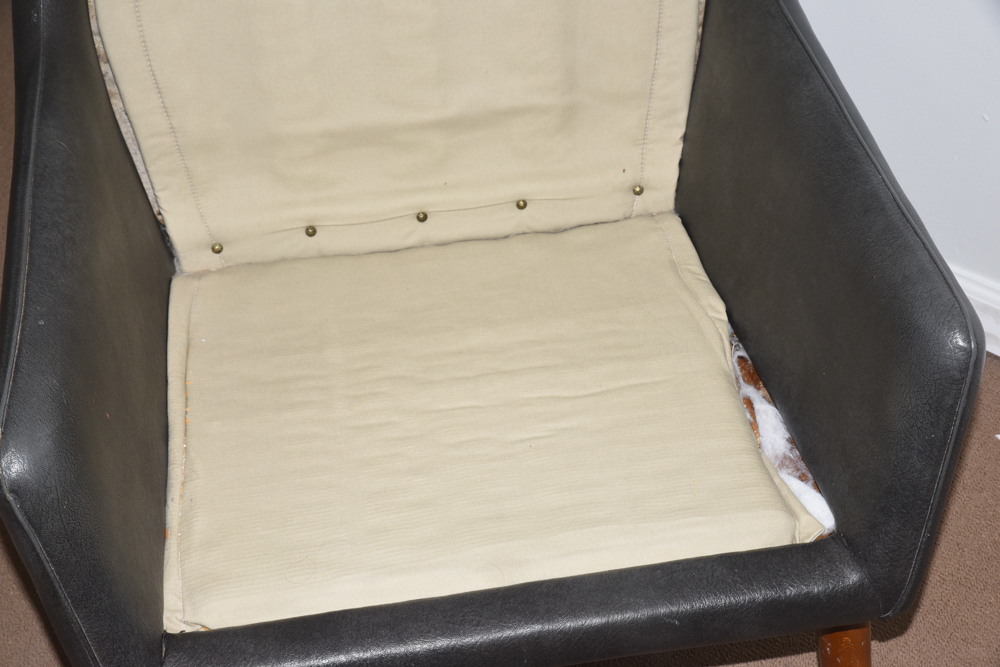 Danish Modern Armchair with Velvet Cushions