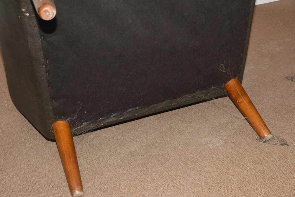 Danish Modern Armchair with Velvet Cushions