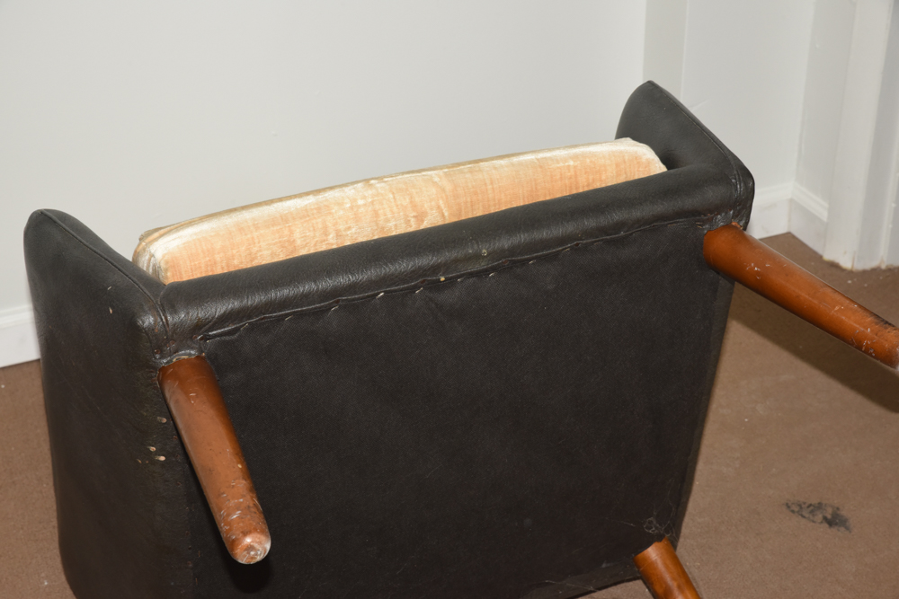 Danish Modern Armchair with Velvet Cushions