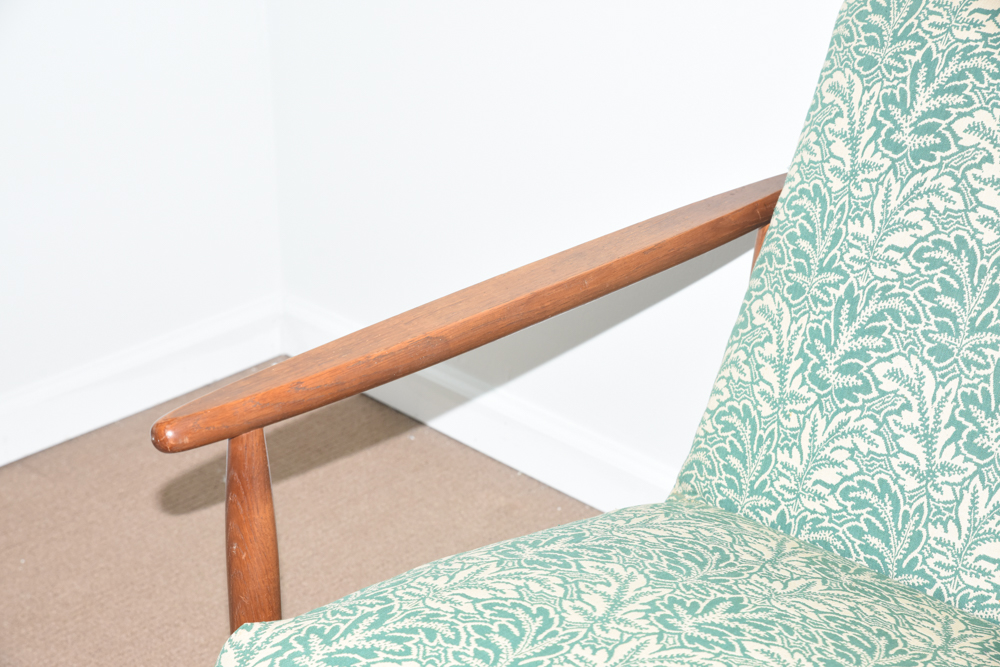 Danish Modern Settee with Green Upholstery by FDB Møbler