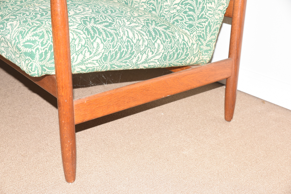 Danish Modern Settee with Green Upholstery by FDB Møbler