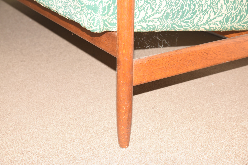 Danish Modern Settee with Green Upholstery by FDB Møbler