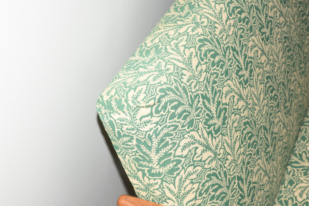 Danish Modern Settee with Green Upholstery by FDB Møbler