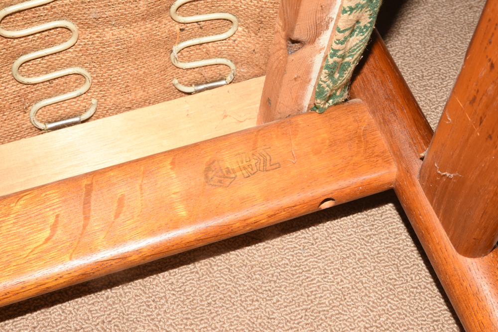 Danish Modern Settee with Green Upholstery by FDB Møbler