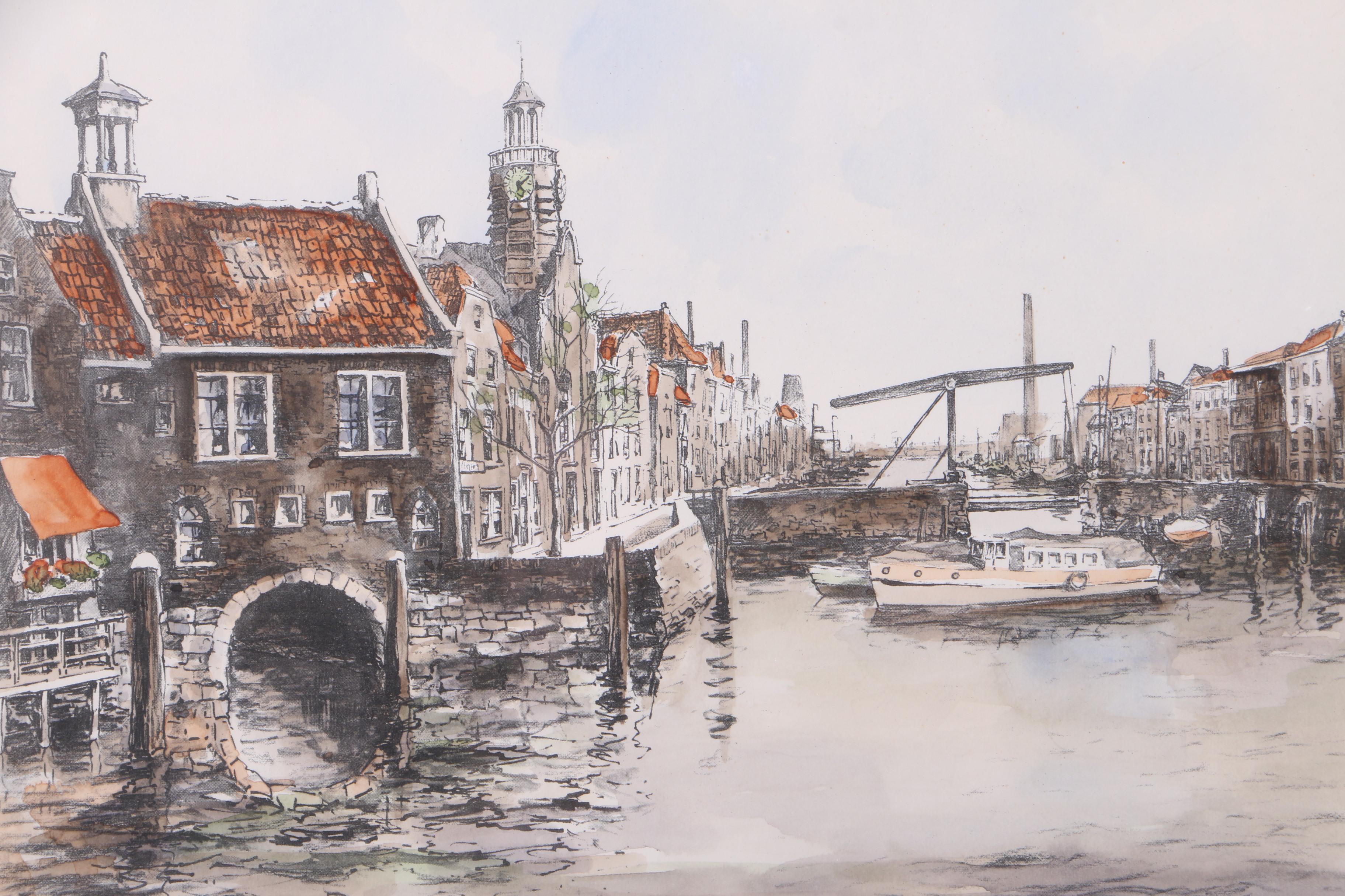 Bonefacius "Bob" Brobbel Watercolor Embellished Prints on Paper