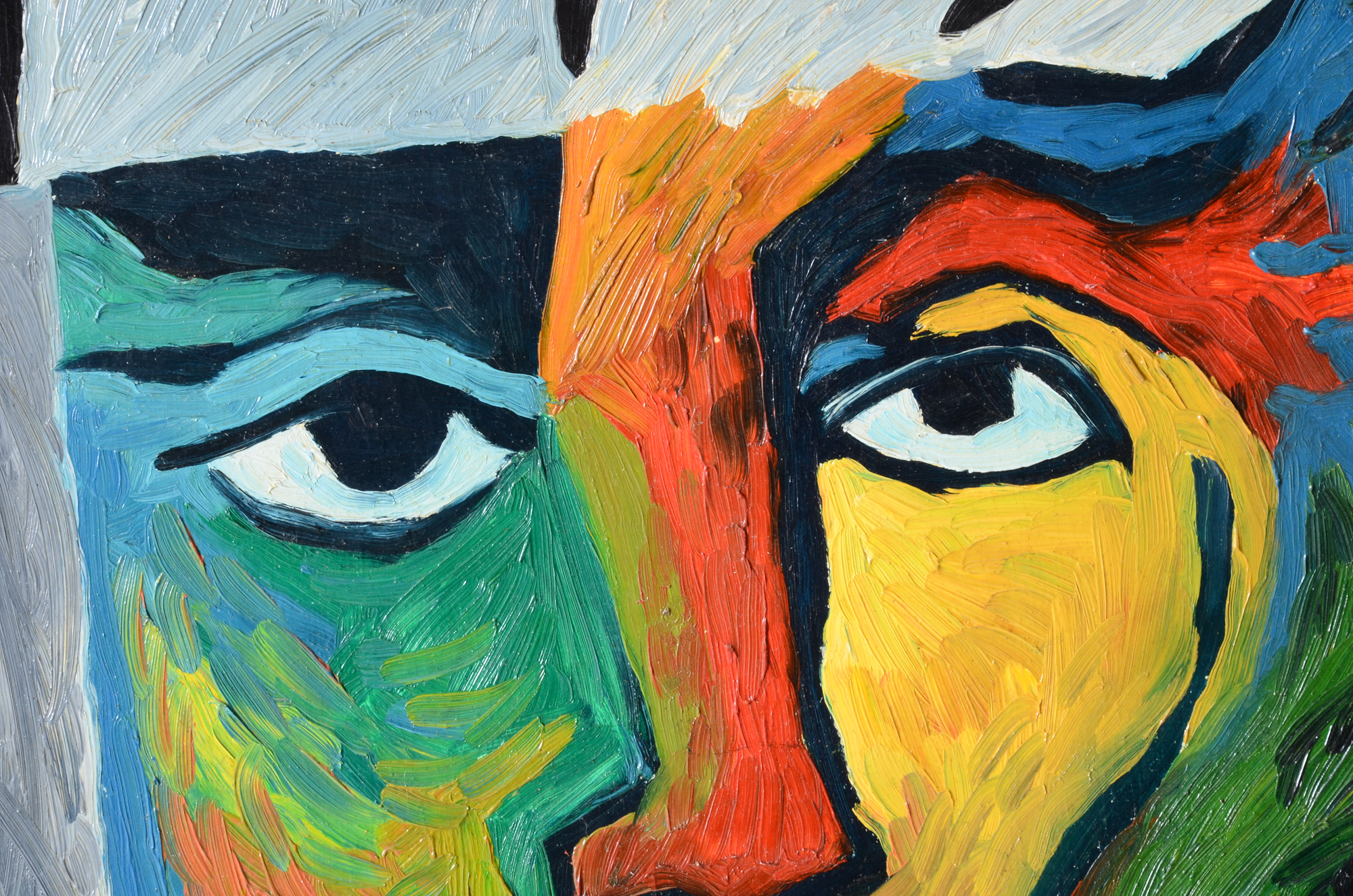 Carol J. Mathews Oil Painting of an Abstract Face