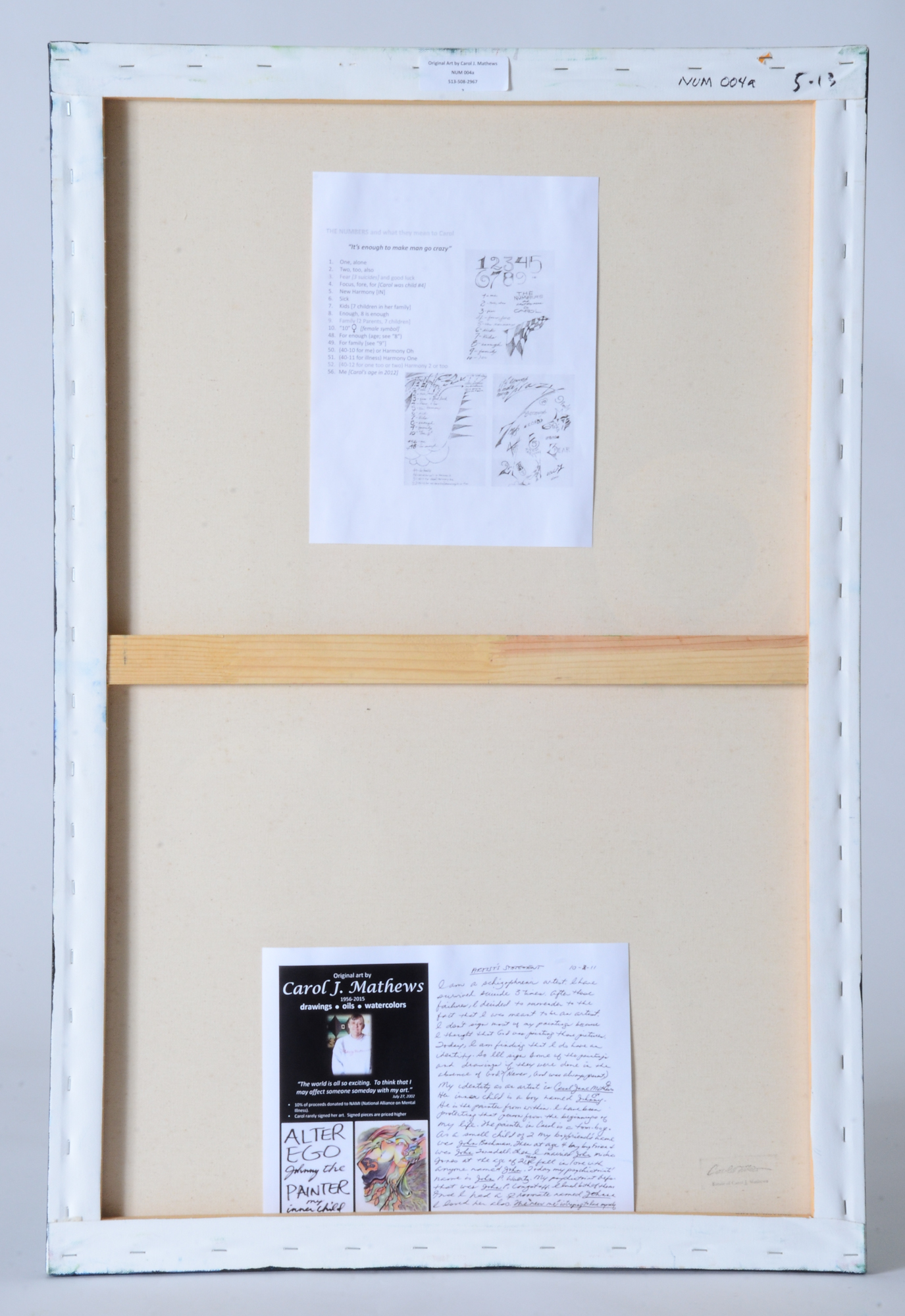 Carol J. Mathews Original Abstract Oil Painting on Canvas of the Number "4"