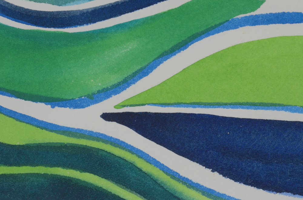 Carol J. Mathews Watercolor Painting of an Abstracted Bird