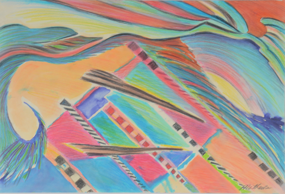 Carol J. Mathews Abstract Mixed Media Painting