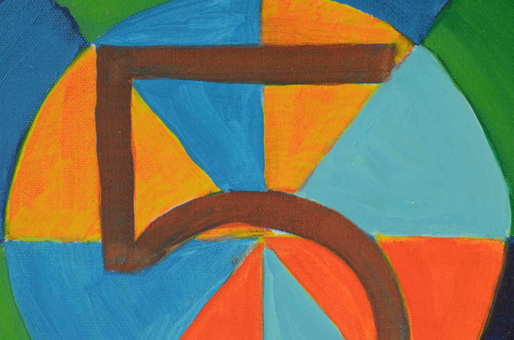 Carol J. Mathews Original Abstract Oil Painting on Canvas of the Number "5"