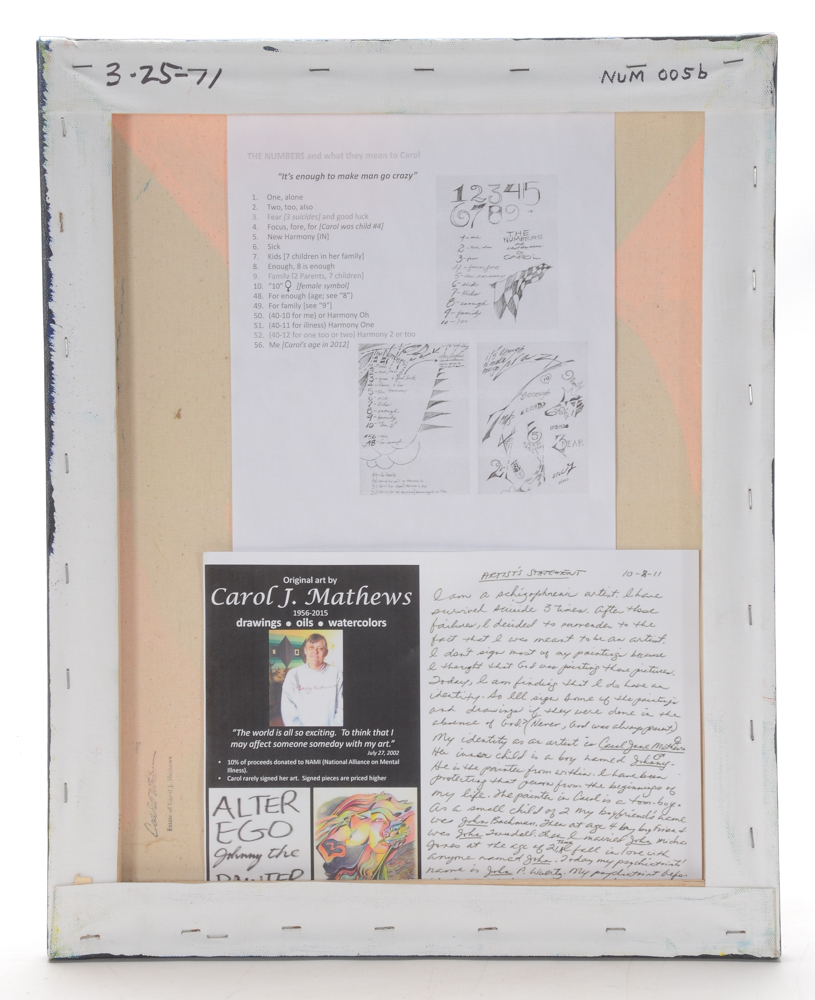 Carol J. Mathews Original Abstract Oil Painting on Canvas of the Number "5"