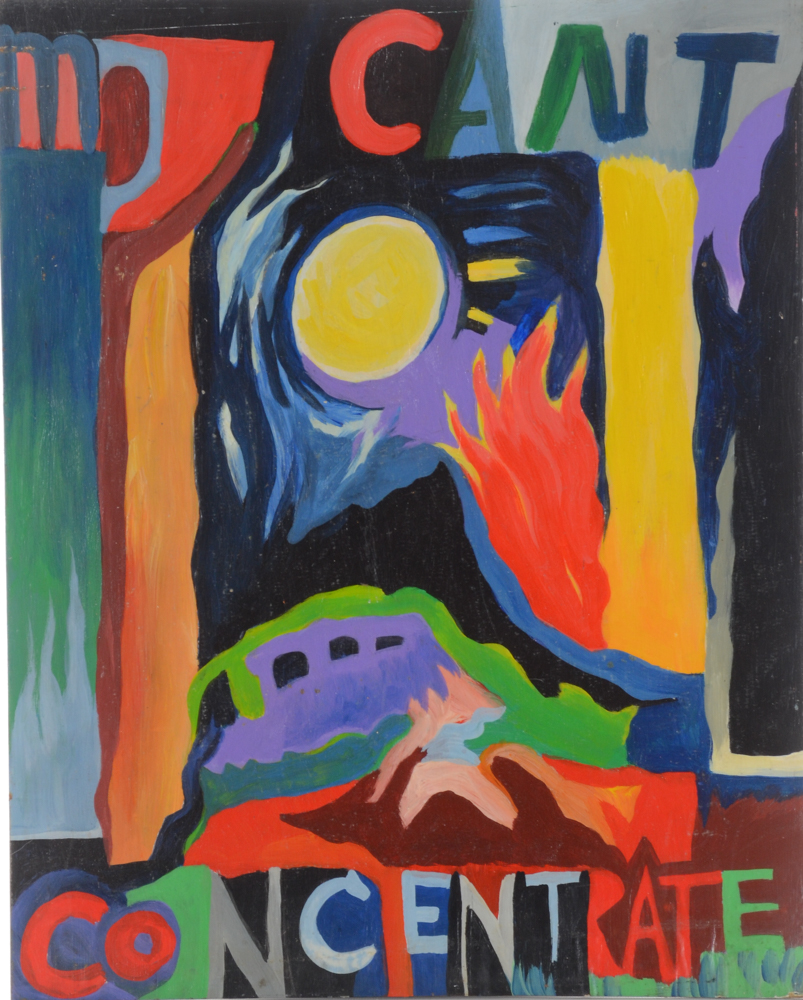 Carol J. Mathews Oil Painting "Can't Concentrate"