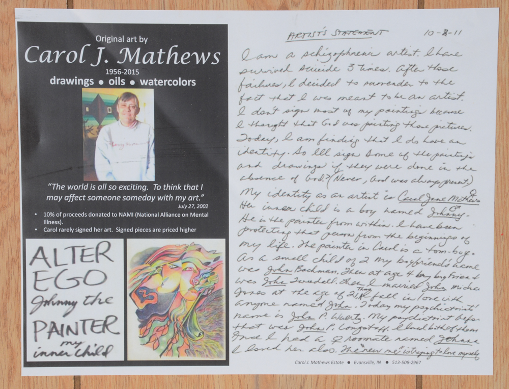 Carol J. Mathews Geometric Abstract Oil Painting