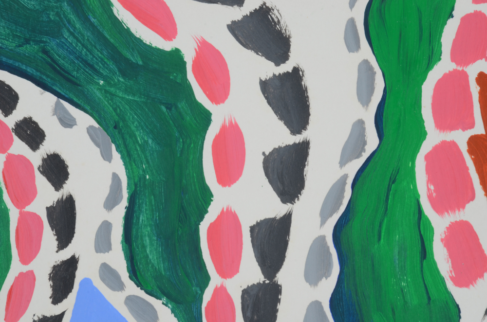 Carol J. Mathews Pair of Abstract Gouache Paintings