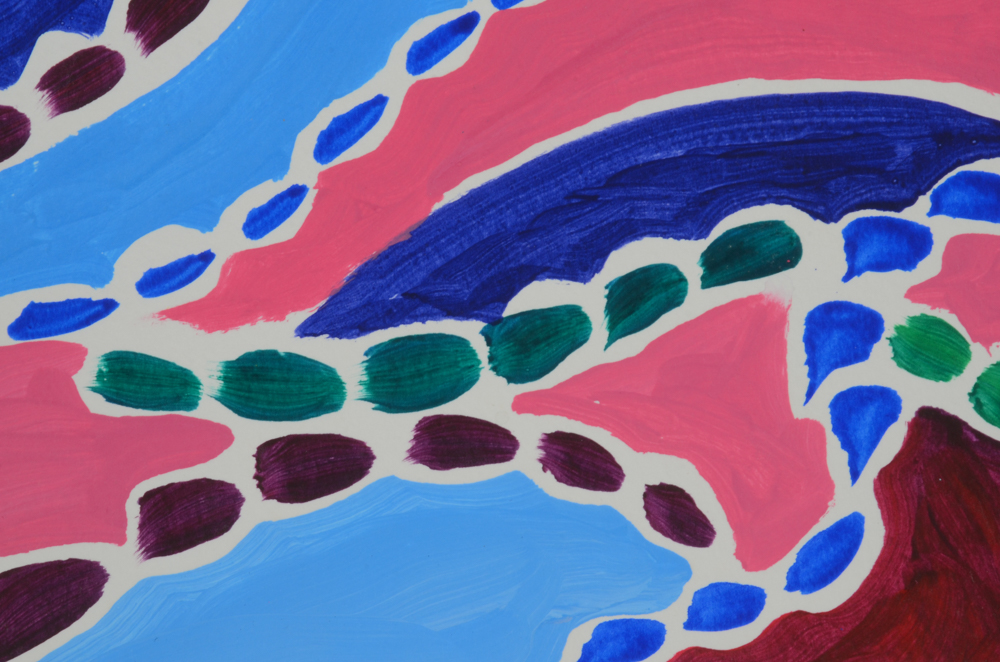 Carol J. Mathews Pair of Abstract Gouache Paintings