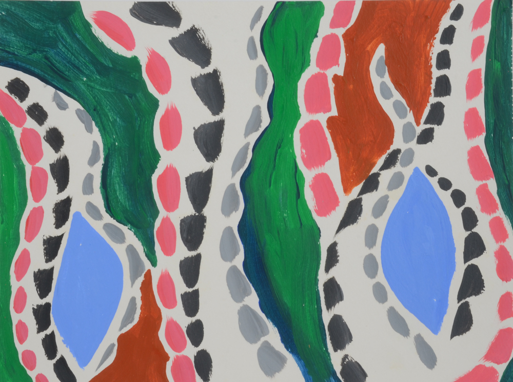 Carol J. Mathews Pair of Abstract Gouache Paintings