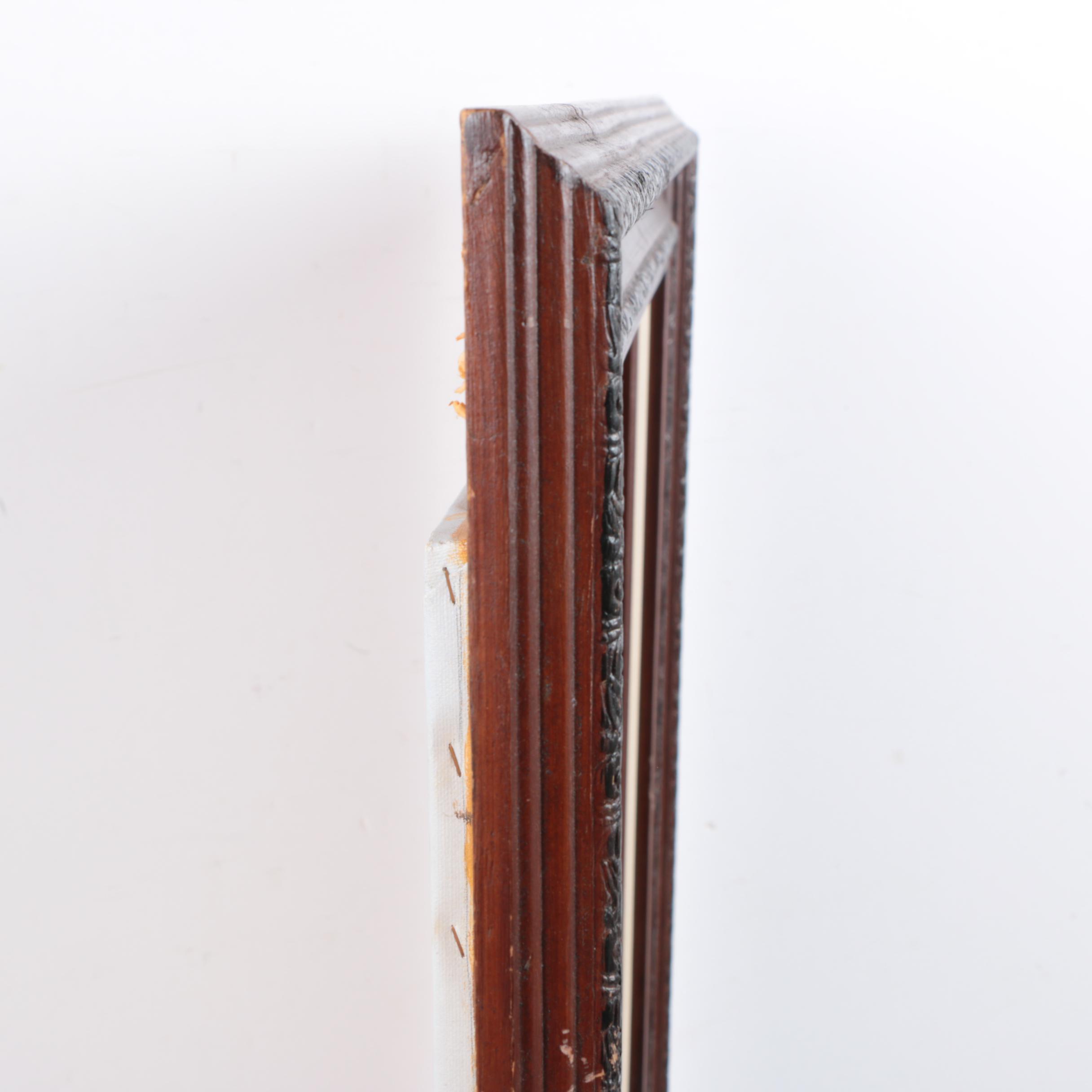 E. Bauer Oil Painting on Canvas of a Young Woman and Canine