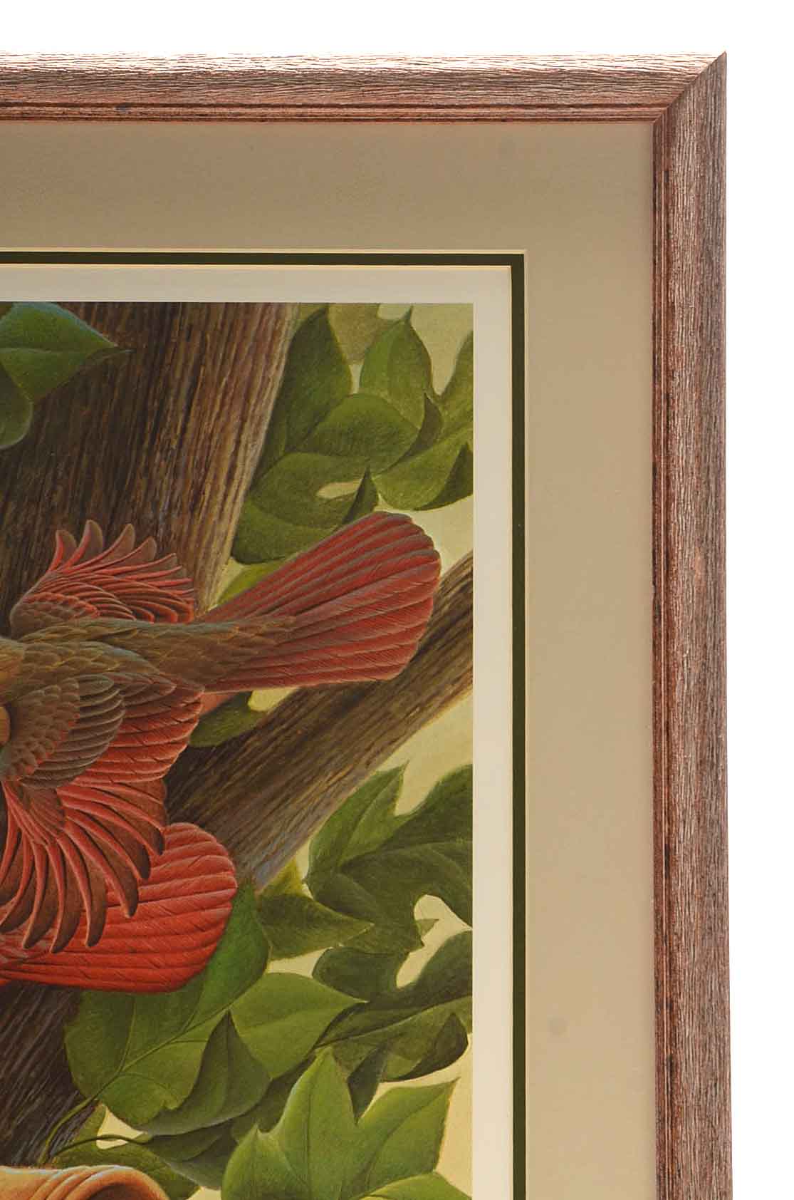 John Ruthven Artist's Proof Offset Lithograph on Paper "Cardinals and Wren"