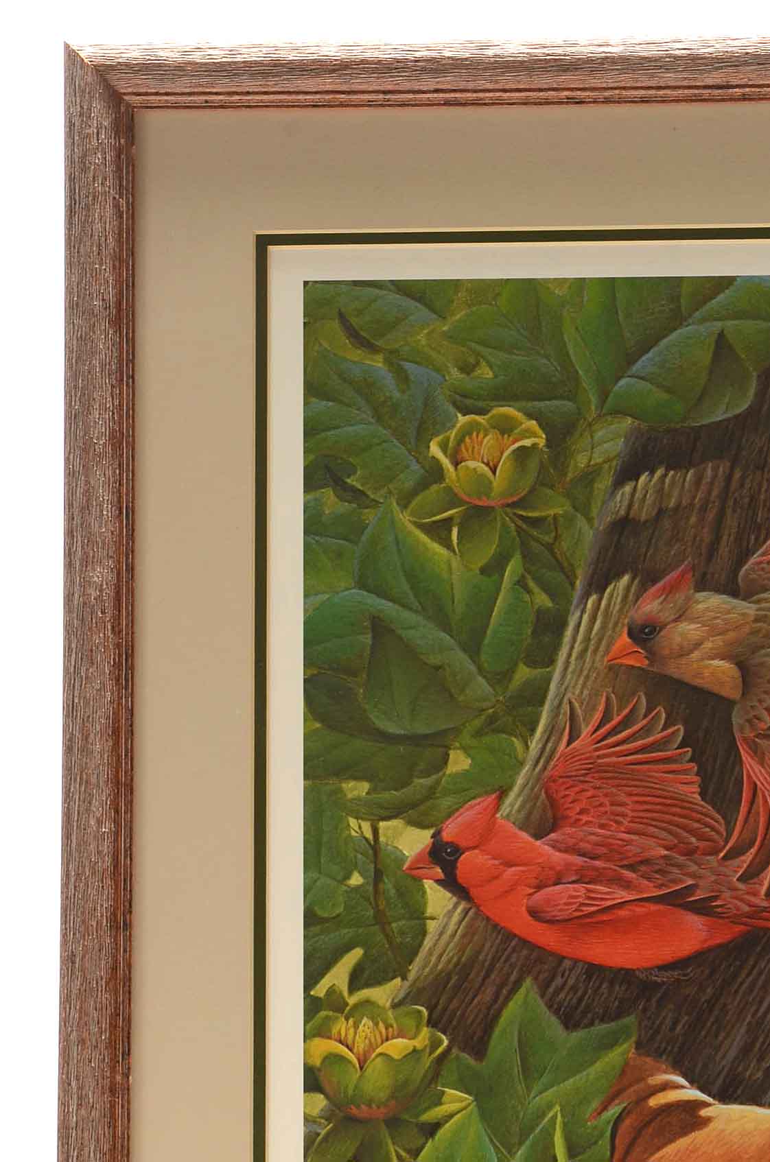 John Ruthven Artist's Proof Offset Lithograph on Paper "Cardinals and Wren"