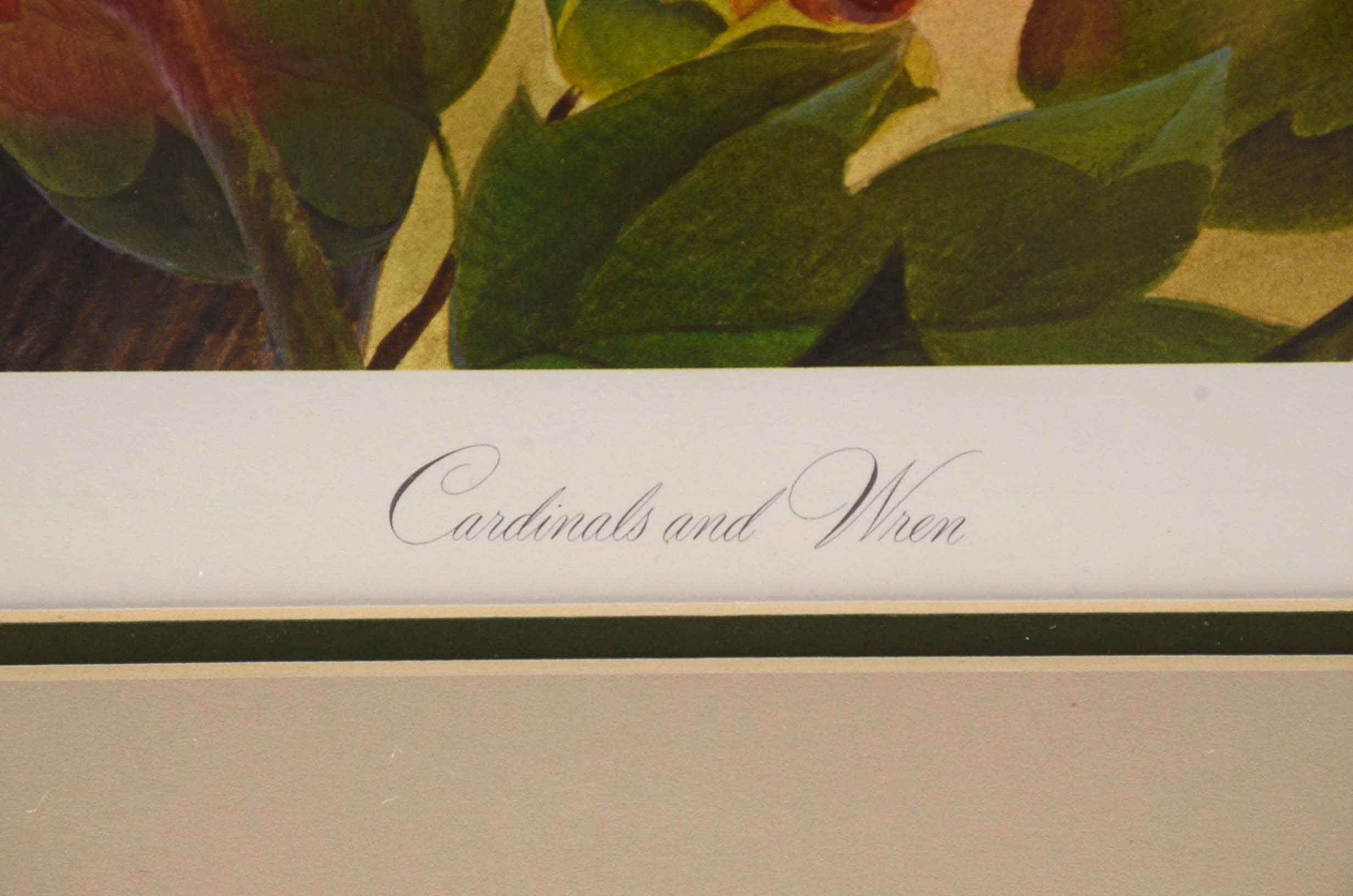 John Ruthven Artist's Proof Offset Lithograph on Paper "Cardinals and Wren"