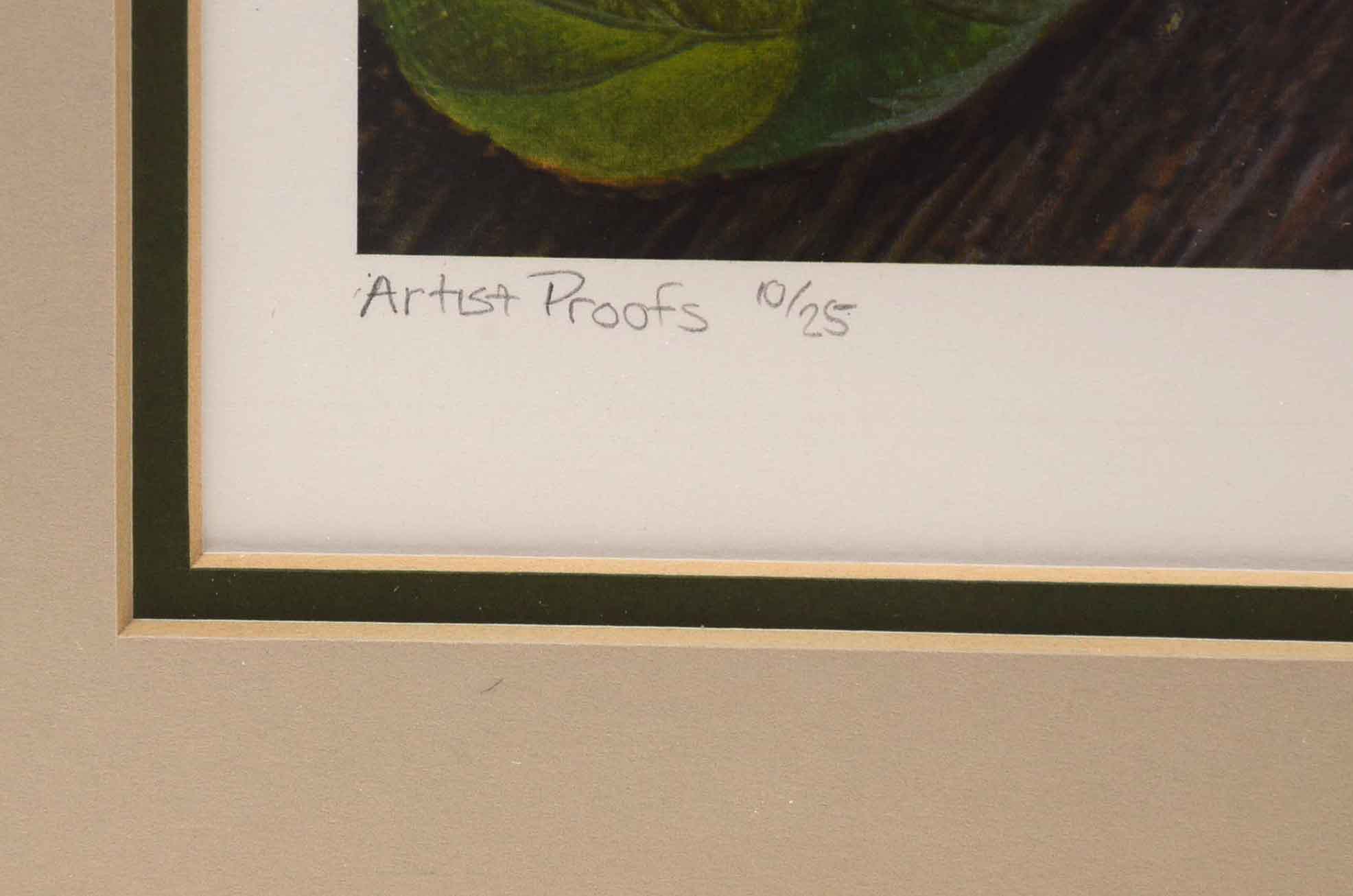 John Ruthven Artist's Proof Offset Lithograph on Paper "Cardinals and Wren"