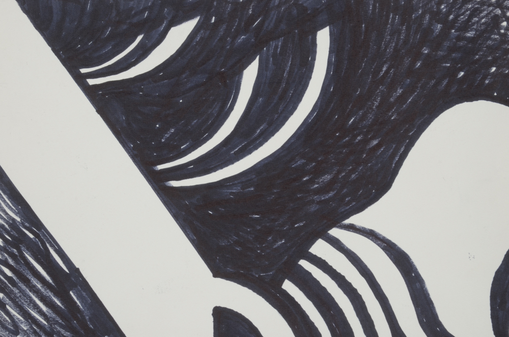 Carol J. Mathews Black and White Abstract Drawing