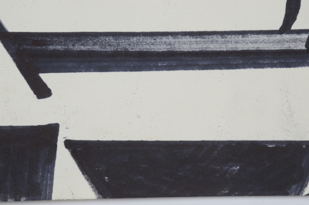 Carol J. Mathews Black and White Abstract Drawing