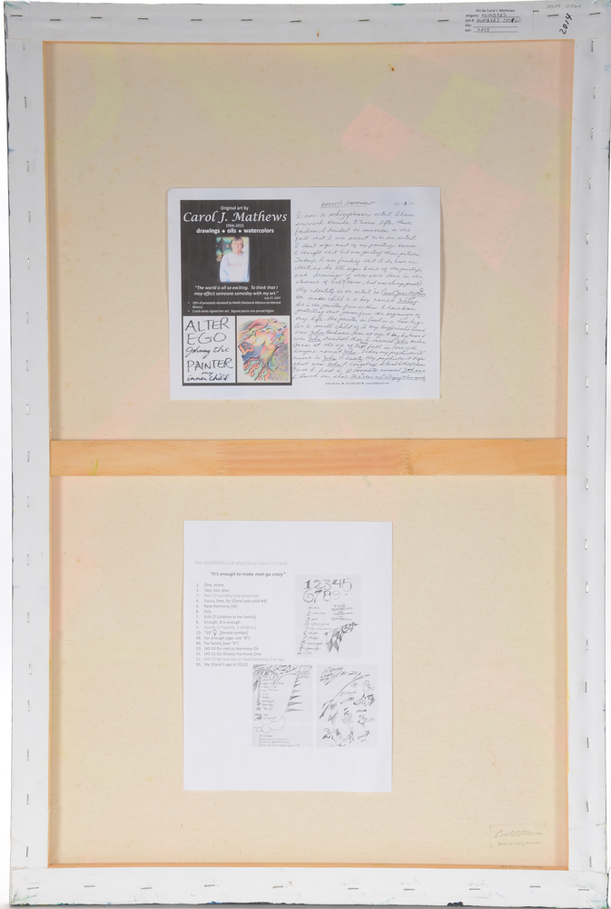 Carol J. Mathews Original Abstract Oil Painting on Canvas of the Number "6"