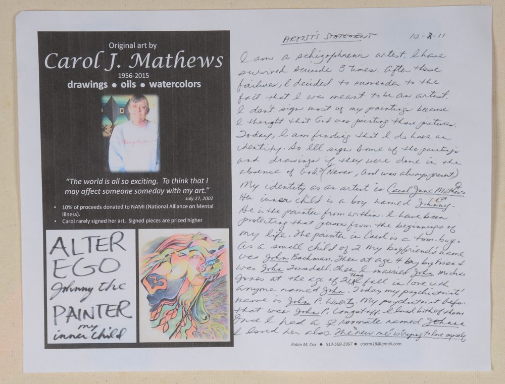 Carol J. Mathews Original Abstract Oil Painting on Canvas of the Number "6"