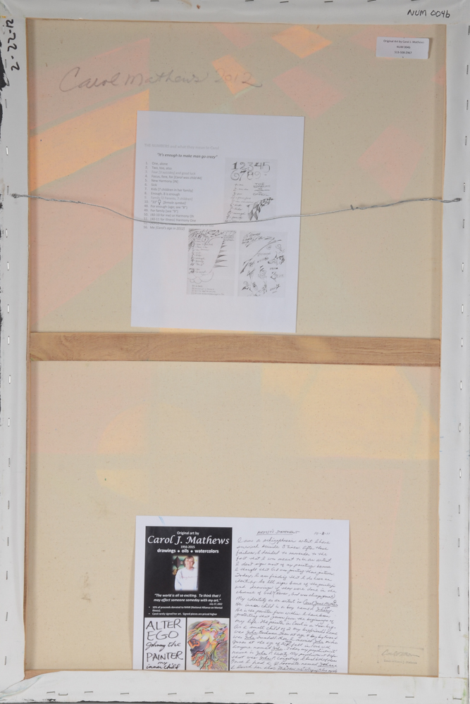 Carol J. Mathews Original Oil Painting on Canvas of the Number "4"