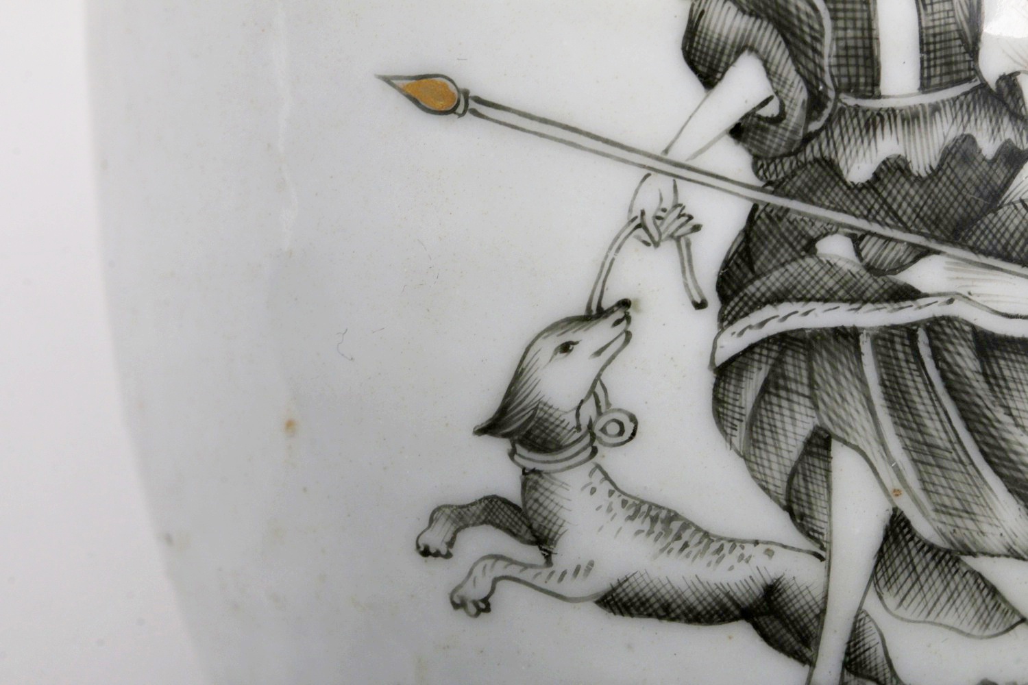 Chinese Qing (1736-1796) "Jesuit Ware" Export Porcelain Grisaille Teapoy