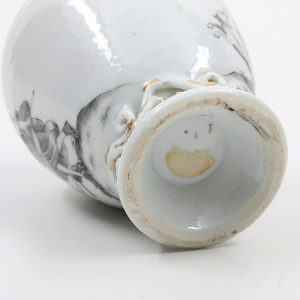 Chinese Qing (1736-1796) "Jesuit Ware" Export Porcelain Grisaille Teapoy