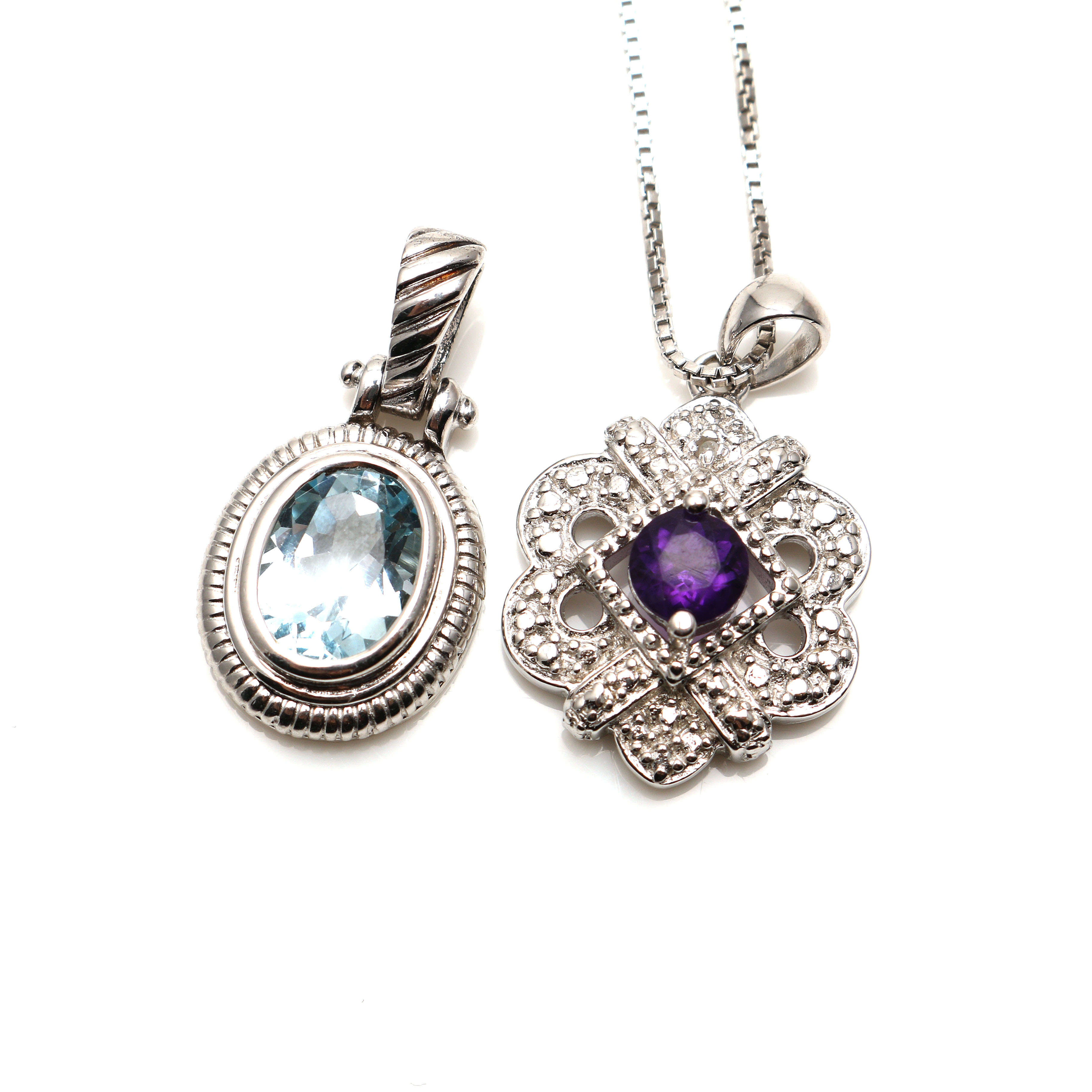 Sterling Silver Sapphire, Amethyst, and Blue Topaz Jewelry