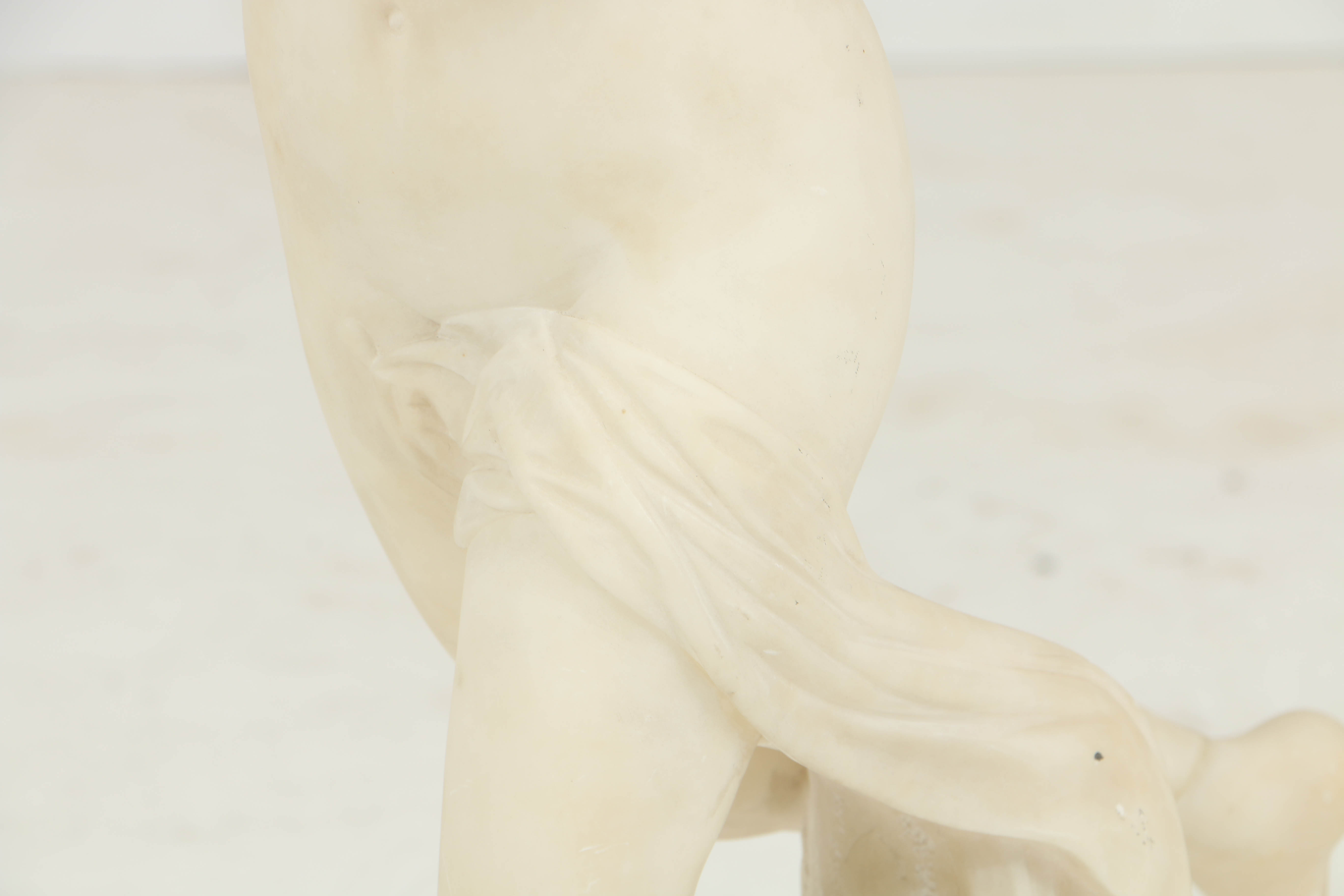 Italian White Marble Neoclassical Sculpture of Cupid and Psyche