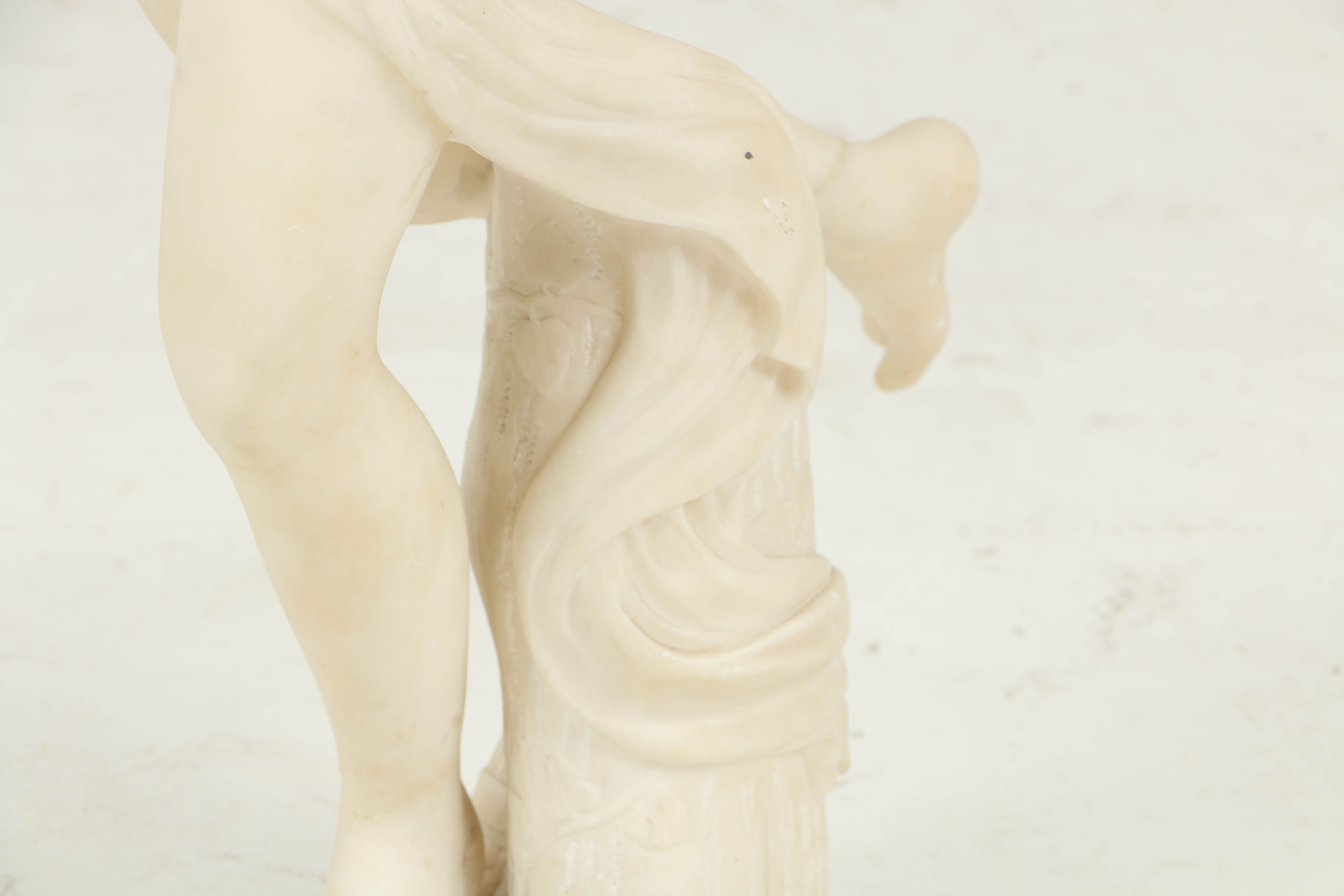 Italian White Marble Neoclassical Sculpture of Cupid and Psyche