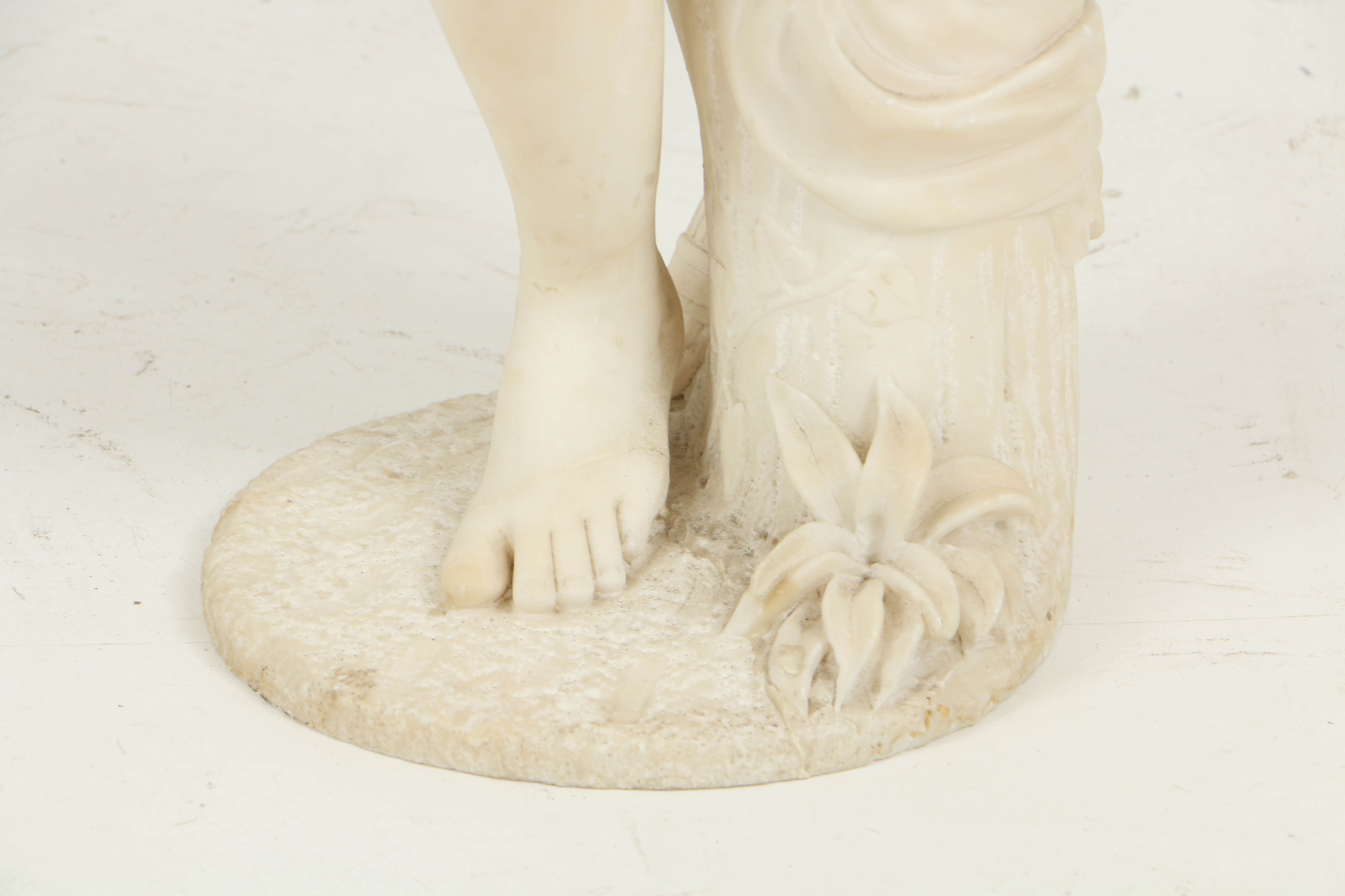 Italian White Marble Neoclassical Sculpture of Cupid and Psyche
