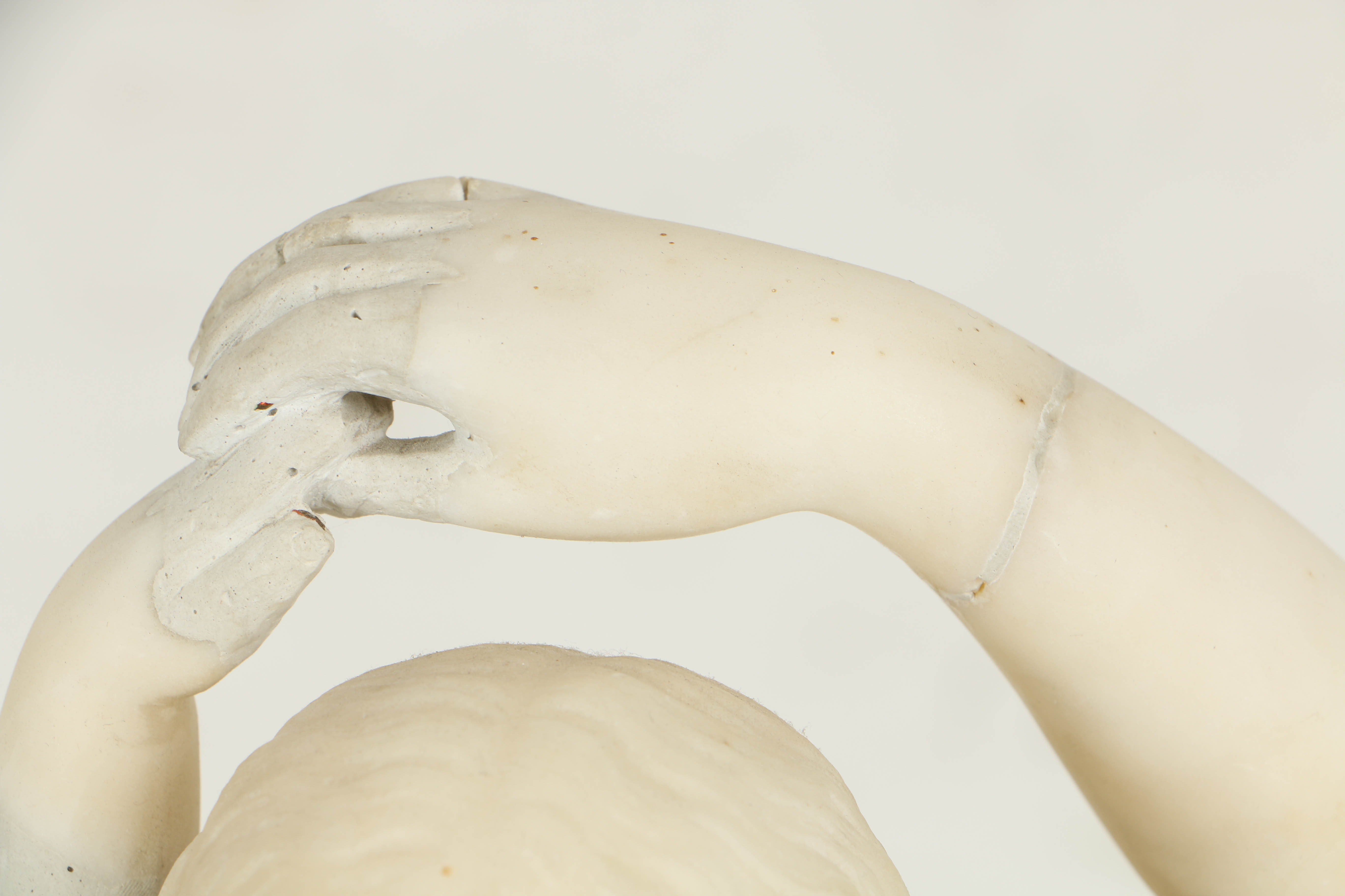 Italian White Marble Neoclassical Sculpture of Cupid and Psyche