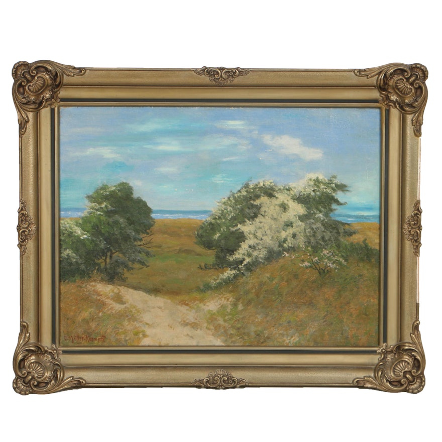 Paul Müller-Kaempff Oil Painting on Canvas Impressionistic Coastal Landscape