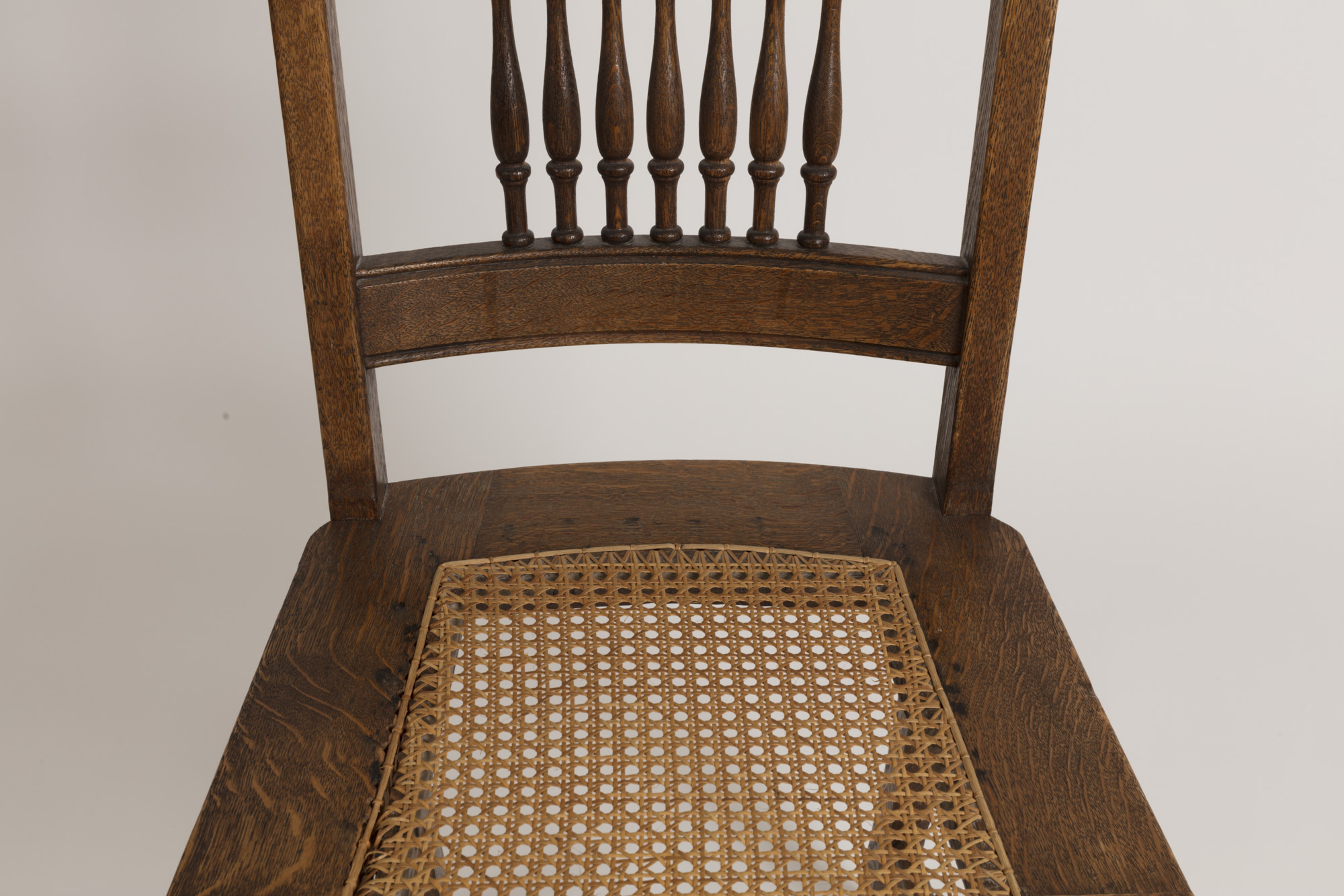 Quarter Sawn Oak Cane Chair